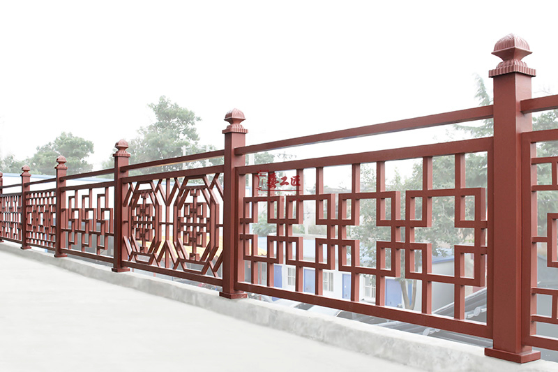 西安拓建古建金属护栏：仿古铝艺栏杆，守护古建园林景致