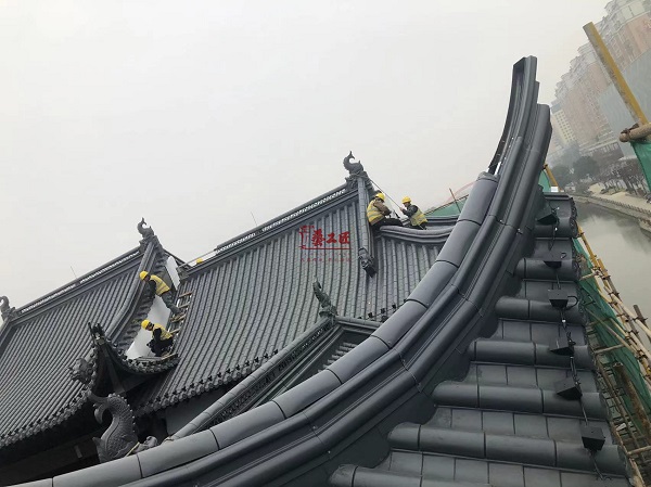 西安拓建古建金属瓦｜精工铝艺屋面，缔造长效中式古建